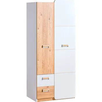 Dětská skříň Nábytek PEGAS s.r.o. Šatní skříň LORENTO L1, Brilantní Bílá/Dub Nash