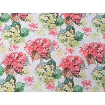 BYTEMA Dekorační látka Manuela hortenzie šíře 140 cm