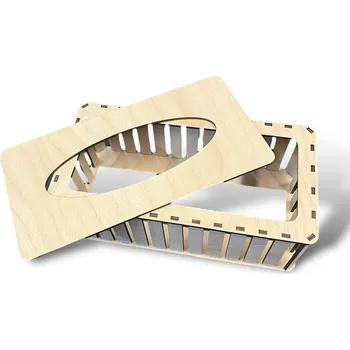 JarisWood Konstrukce pro vyplétaný box na skládané Z-ubrousky o rozměru 28 cm x 14 cm x 10,5 cm Povrchová úprava: Bez povrchové úpravy