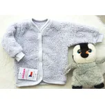 AMÁLKA Chlupatý, kojenecký kabátek, svetřík, světle šedý Velikost: 56