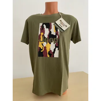 Triko s potiskem - khaki vel.L