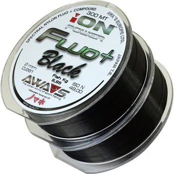 Rybářský vlasec AWA S Awa-S vlasec Ion Power Fluo+ Black 2x300m Průměr: 0,286 mm