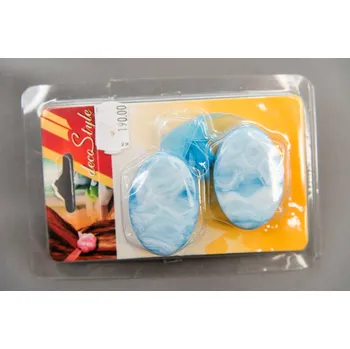 Dekorativní magnet Magnet na závěsy (2xkusy) - oválek modrosmetanový