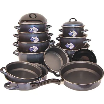 Hrnec Jedenáctidílná souprava Ema-Lion ELIT modrá metalíza uvnitř s teflonem (souprava s teflonem v barvě modrá stínovaná metalíza)