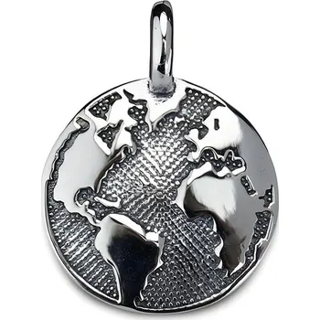 Náramek ORIENTAL Stříbrný přívěsek medailon Svět (Ag 925/1000, )