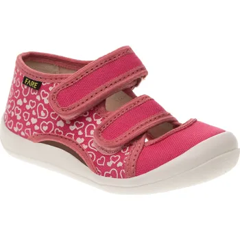 Chlapecká obuv Dětské textilní sandály Fare 25 ružová se srdíčkem