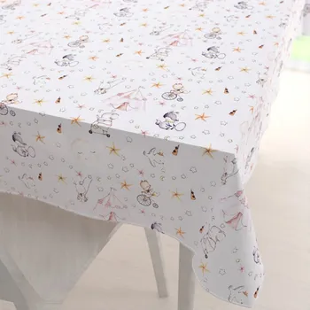 ubrus Dětský bavlněný obdélníkový ubrus Sandra SA-371 Růžový cirkus se zvířátky 50x100 cm