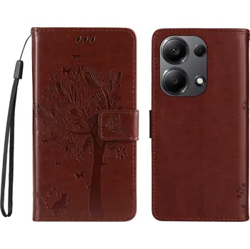 Pouzdro na mobilní telefon Trees knížkové pouzdro na Xiaomi Redmi Note 13 Pro 4G/Poco M6 Pro - hnědé