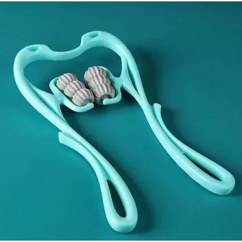 Masážní přístroj Masážní přístroj na krk a ramena s míčky Shiatsu | váleček na masáž - modrý