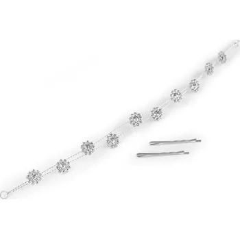 Štrasová ozdoba / čelenka do vlasů - 3 crystal květ