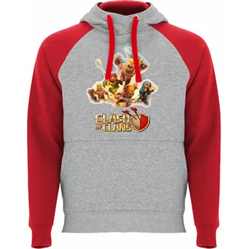 Chlapecká mikina Dvoubarevná mikina Clash of Clans Barva: Melírová / červená, Velikost: 122/128 - 7/8let