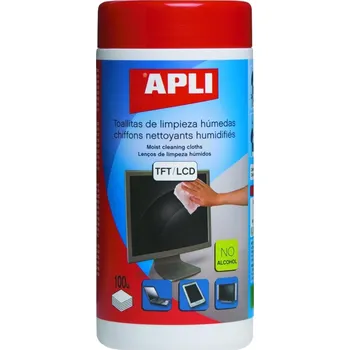 Čistící sada Čisticí utěrky Apli, na monitory TFT/LCD, 100ks