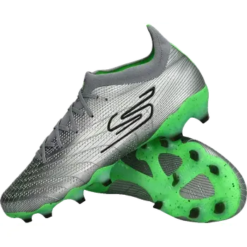 Kopačky Pánské kopačky lisovky Skechers SKX 01 Low FG stříbrno-zelené