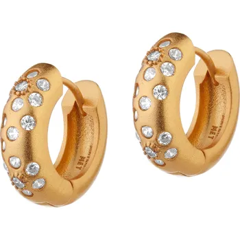 Náušnice Pozlacené náušnice z mosazi se zirkony - květiny - AR536-5108