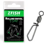 ZFISH Obratlík s Karabinou Rolling swivel & T Snap Velikost: 8/35Kg