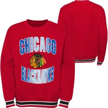Chlapecká mikina Outerstuff Dětská mikina Chicago Blackhawks NHL Classic Blueliner Crew Neck Velikost: Dětské L (13 - 14 let)