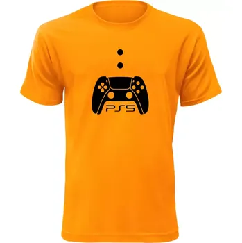 Herní konzole Pánské a dětské herní tričko PS5 oranžové
