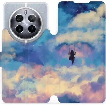 Pouzdro na mobilní telefon Flipové pouzdro Mobiwear - Realme 12 Pro Plus 5G - MR09S Dívka na houpačce v oblacích (Knížkové flip pouzdro, obal, kryt na mobil Realme 12 Pro Plus 5G - MR09S Dívka na houpačce v oblacích, materiál Umělá kůže + TPU - ochrana 360°, stojánek, silikonová)