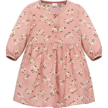Kojenecké oblečení PINOKIO Šaty Tres Bien RŮŽOVÉ KVĚTY - 104