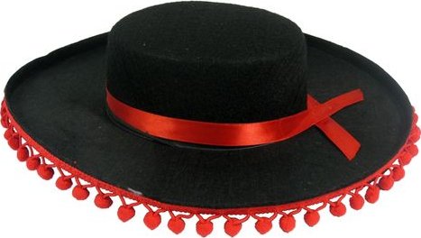 GoDan Klobouk sombrero s červenými pompomy