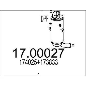 Filtr pevných částic Filtr pevnych castic, vyfukovy system MTS 17.00027