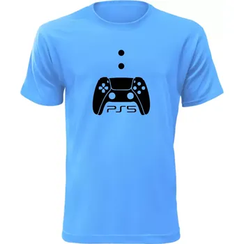 Herní konzole Pánské a dětské herní tričko PS5 azurové