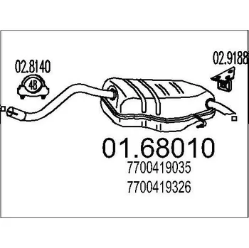 Tlumič výfuku Zadní tlumič výfuku MTS 01.68010