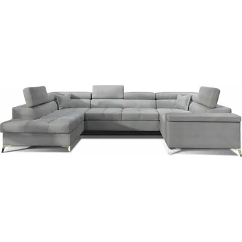 Sedací souprava Rozkládací rohová sedačka DENIRA U šedá