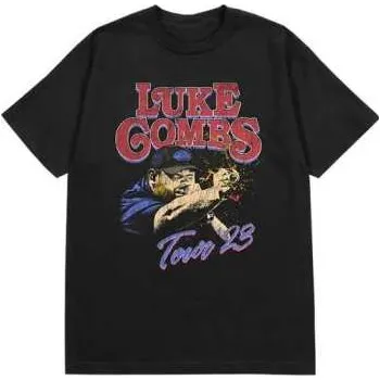 Pánské oblečení Merch Luke Combs: Luke Combs Unisex T-shirt: Tour '23 Smashing Beer (back Print & Ex-tour) (medium) M