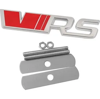 Znak automobilu Nápis velký na mřížku VRS červený/chrom - šroubovací