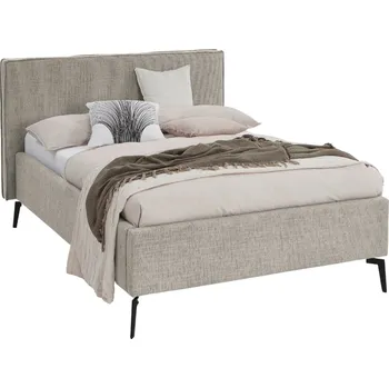 Postel Krémová čalouněná dvoulůžková postel Meise Möbel Riva 140 x 200 cm