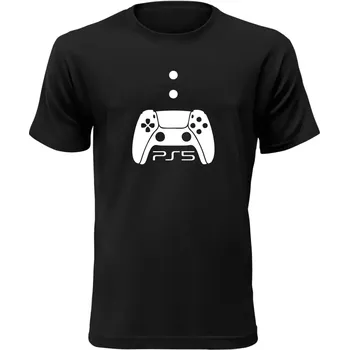 Herní konzole Pánské a dětské herní tričko PS5 černé