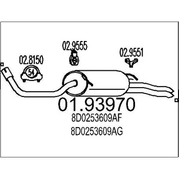 Tlumič výfuku Zadní tlumič výfuku MTS 01.93970