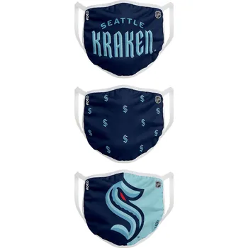 rouška Roušky Seattle Kraken NHL FOCO - set 3 kusy EU Velikost: dospělá velikost