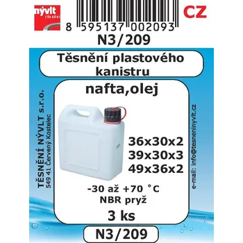 Těsnění Nývlt SADA těsnění kanystrů pitná voda umělohmotný