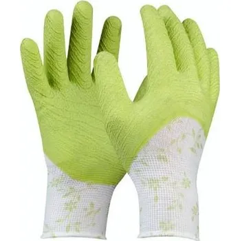 Pracovní rukavice Gebol Pracovné rukavice záhradné FLOWER GREEN č.7 s latexovou ochrannou vrstvou