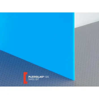 Plexisklo Röhm Modré plexisklo Plexiglas GS 3mm 5H51 (prop. 5%) 1010 x 2030 mm