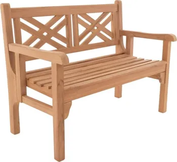 Zahradní lavice Divero Dvoumístná sklopná lavice 120 cm přírodní teak