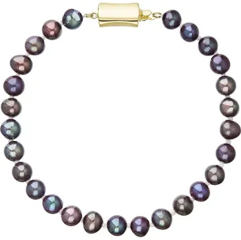 Náušnice Perlový náramek z říčních perel se zapínáním ze 14 karátového zlata 923001.3/9267A dk.peacock