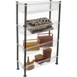 Orion Úzká komoda s košíky, regál, 4 patra, transparentní, SLIM-INVA