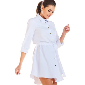 Dámské šaty Minišaty s páskem v pase M200 Barva: Bílá, Velikost: XL