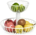 Zeller Present Stojan na ovoce, 2 mísy, kovový, bílý FONTANA