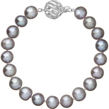 Náušnice Perlový náramek z říčních perel se zapínáním z bílého 14 karátového zlata 823010.3/9264B grey