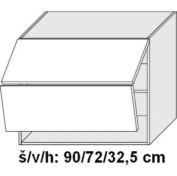 Kuchyňská skříňka kuchyňská skříňka horní SIGNUM BÍLÁ W8B AVENTOS/90 - grey