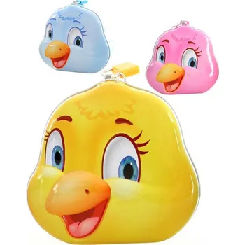 Pokladnička Pokladnička kuřátko set se 2 klíčky plechová kasička kov 3 barvy