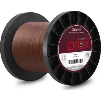 Delphin PROXI 8 hnědá Průměr: 0,08 mm, Nosnost: 10,6 lb, Návin: 1300 m