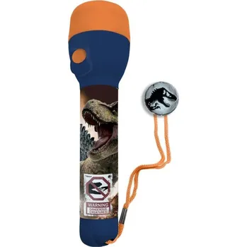 Svítilna Dětská LED svítilna, baterka Jurský Svět PVC, LED, 1x16x4 cm