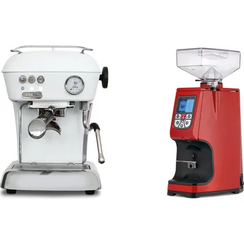 Kávovar Ascaso Dream ONE, Cloud White + Eureka Atom 60, ferrari red
