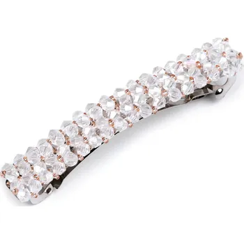 Francouzská spona do vlasů s broušenými korálky - Crystal