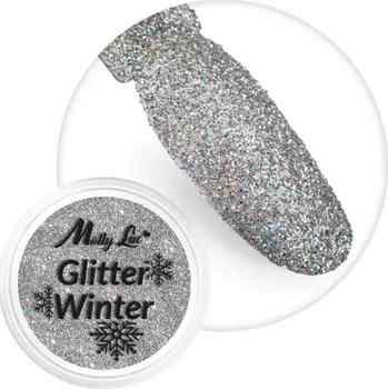 Umělé nehty Jemný glitrový prach na nehty, 1g - Glitter Winter 02 (krásně třpytivý holografický glitter) (Jemný brokát na nehty )